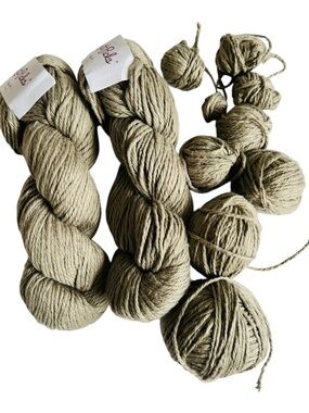 Knit Picks Yarn 2 Skeins Billow Gasling Green 100% Cotton 100 g Bulky 120 yard